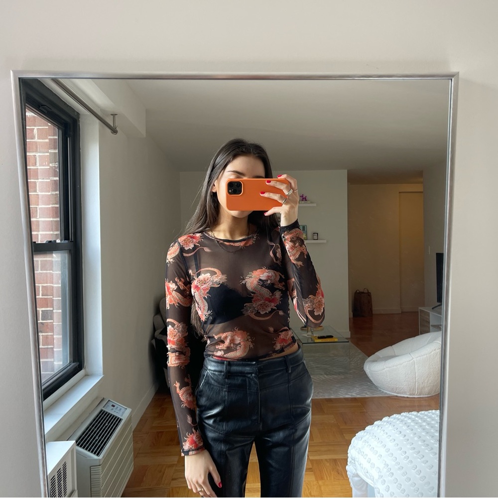 Urban Outfitters Mesh Long Sleeve Top